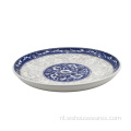 Blauwe en witte serie servies